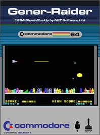 Box cover for Gener-raider on the Commodore 64.