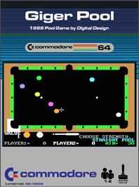 Box cover for Giger Pool on the Commodore 64.