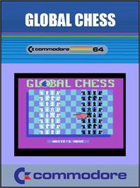 Box cover for Global Chess on the Commodore 64.