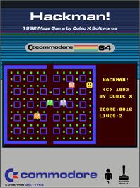 Box cover for Hackman! on the Commodore 64.
