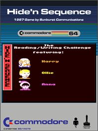 Box cover for Hide'n Sequence on the Commodore 64.