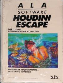 Box cover for Houdini Escape on the Commodore 64.