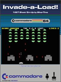 Box cover for Invade-a-load! on the Commodore 64.