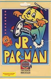 Box cover for Jr. Pac-man on the Commodore 64.