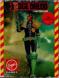 Box cover for Judge Dredd (Virgin Mastertronic) on the Commodore 64.