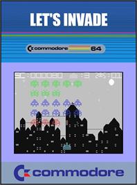 Box cover for Let's Invade! on the Commodore 64.