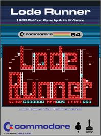 Box cover for Lode Runner on the Commodore 64.