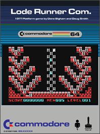 Box cover for Lode Runner Com. on the Commodore 64.