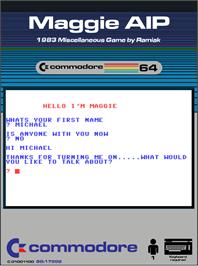 Box cover for Maggie Aip on the Commodore 64.