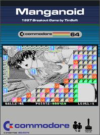 Box cover for Manganoid on the Commodore 64.