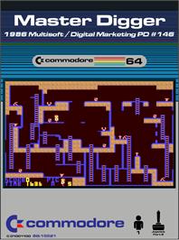 Box cover for Master Digger on the Commodore 64.