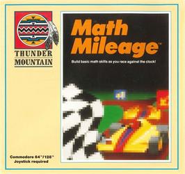 Box cover for Math Mileage on the Commodore 64.