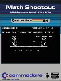 Box cover for Math Shootout on the Commodore 64.