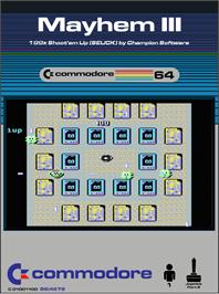 Box cover for Mayhem 3 on the Commodore 64.