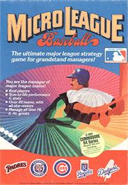 Box cover for MicroLeague Baseball on the Commodore 64.