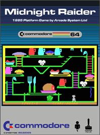 Box cover for Midnight Raider on the Commodore 64.
