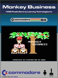 Box cover for Monkey Business on the Commodore 64.