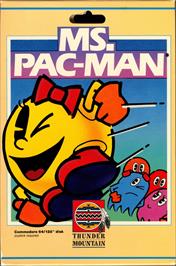 Box cover for Ms. Pac-Man on the Commodore 64.