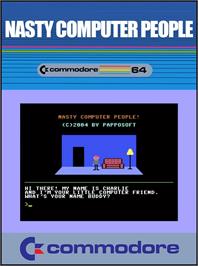 Box cover for Nasty Computer People on the Commodore 64.