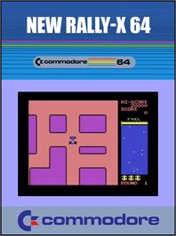 Box cover for New Rally-X 64 on the Commodore 64.