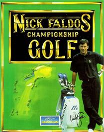 Box cover for Nick Faldo's Championship Golf on the Commodore 64.