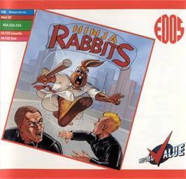 Box cover for Ninja Rabbits on the Commodore 64.