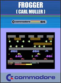 Box cover for Official Frogger, The on the Commodore 64.