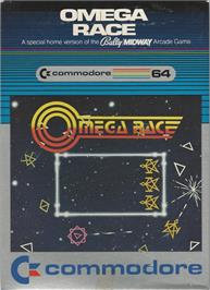 Box cover for Omega Race (MAX) on the Commodore 64.