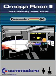 Box cover for Omega Race 2 on the Commodore 64.