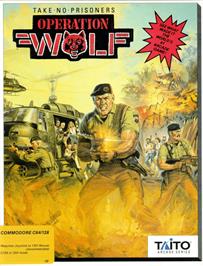 Box cover for Operation Wolf on the Commodore 64.