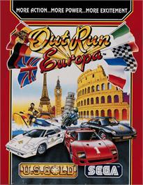 Box cover for Out Run Europa on the Commodore 64.