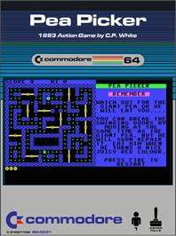 Box cover for Pea Picker on the Commodore 64.
