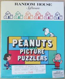 Box cover for Peanuts Picture Puzzlers on the Commodore 64.
