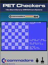 Box cover for Pet Checkers on the Commodore 64.