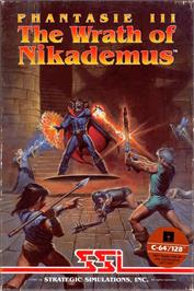 Box cover for Phantasie 3 - The Wrath Of Nikademus on the Commodore 64.