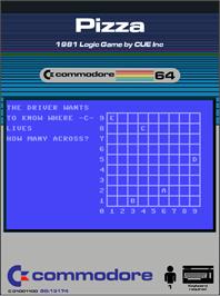 Box cover for Pizza on the Commodore 64.
