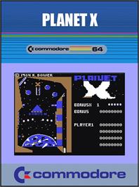 Box cover for Planet X on the Commodore 64.