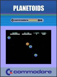 Box cover for Planetoids (Mark L. Fletcher) on the Commodore 64.