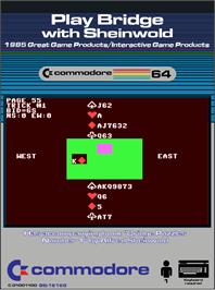 Box cover for Play Bridge With Sheinwold on the Commodore 64.