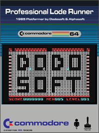 Box cover for Professional Lode Runner on the Commodore 64.