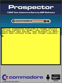 Box cover for Prospector on the Commodore 64.