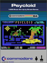 Box cover for Psycloid on the Commodore 64.
