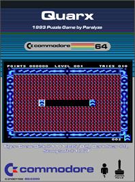 Box cover for Quarx on the Commodore 64.