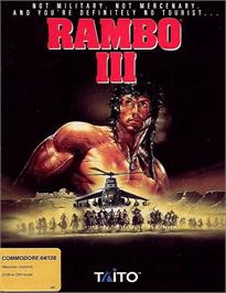 Box cover for Rambo 3 on the Commodore 64.
