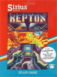 Box cover for Repton on the Commodore 64.