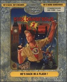 Box cover for Rick Dangerous 2 on the Commodore 64.