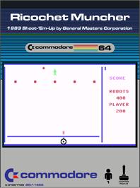Box cover for Ricochet Muncher on the Commodore 64.