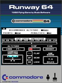 Box cover for Runway 64 on the Commodore 64.