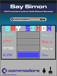 Box cover for Say Simon on the Commodore 64.