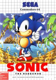 Box cover for Sonic the Hedgehog on the Commodore 64.